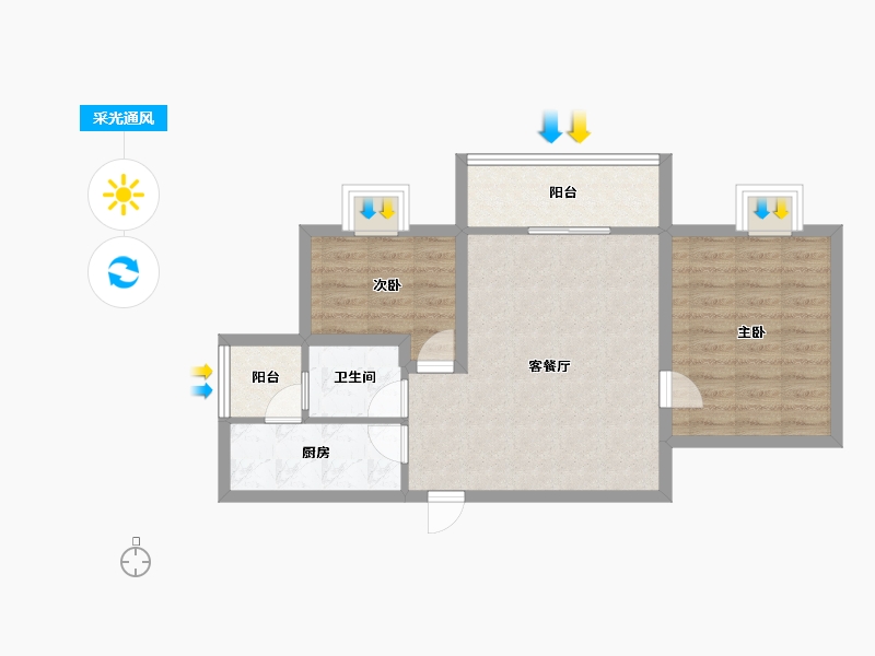 广东省-深圳市-汇宾广场-63.01-户型库-采光通风