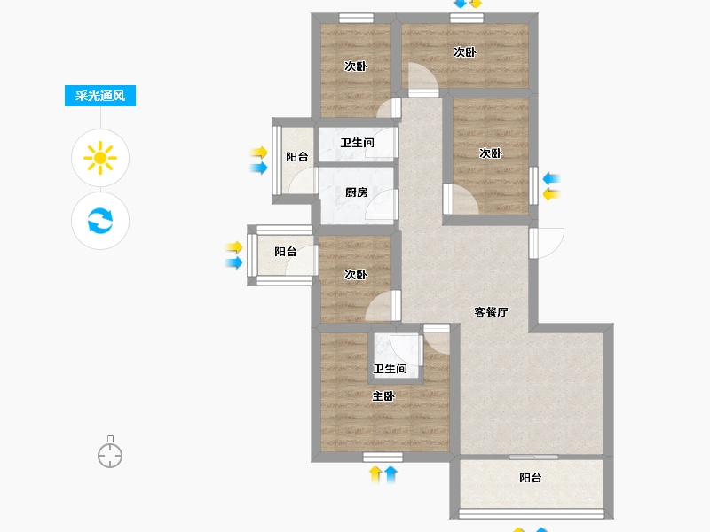 广东省-深圳市-国香清林郡-68.19-户型库-采光通风