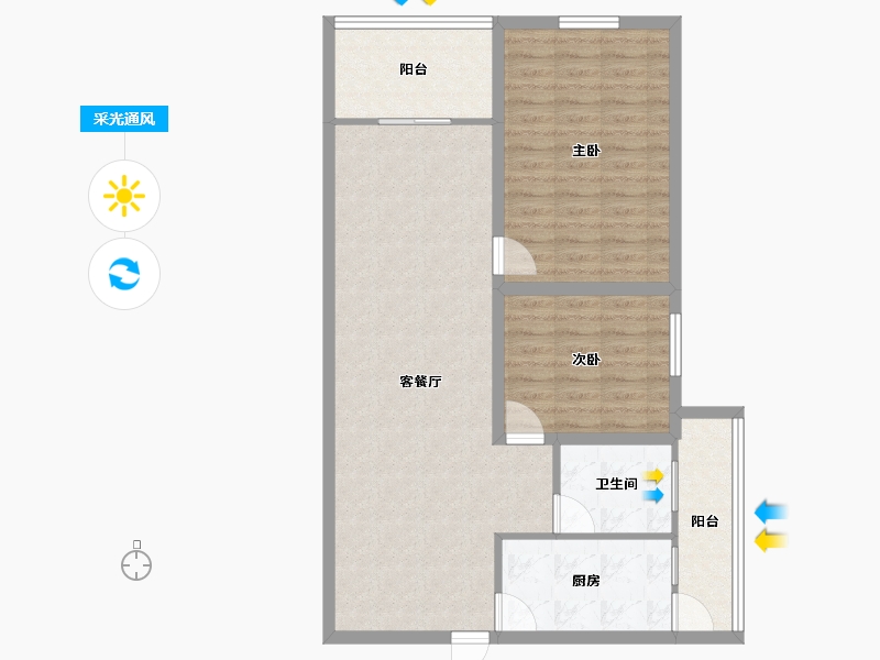 广东省-深圳市-沙河世纪假日广场-87.31-户型库-采光通风