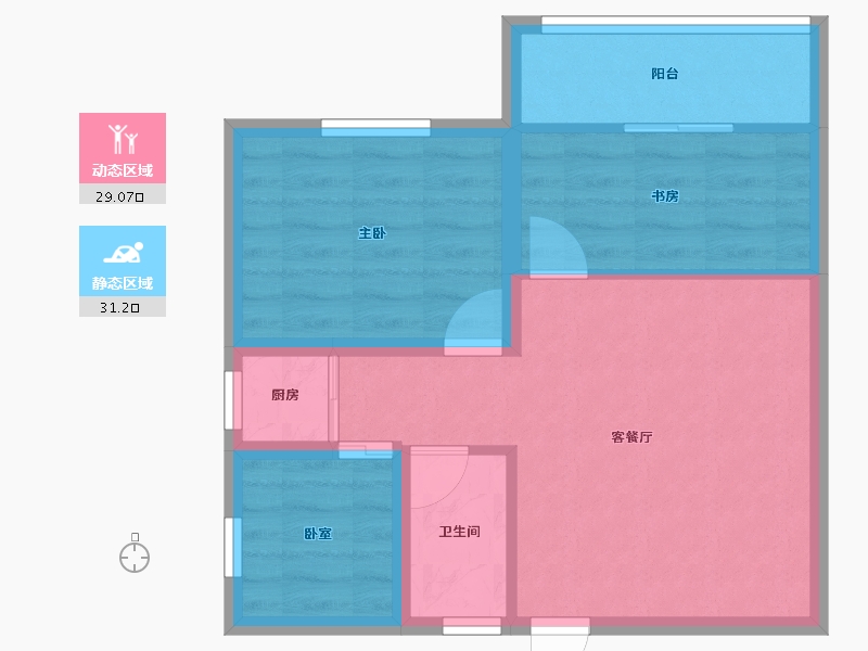 广东省-深圳市-宝田雅苑-53.36-户型库-动静分区