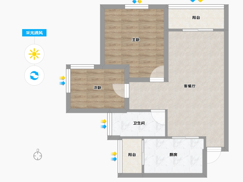 广东省-深圳市-缤纷时代家园-57.87-户型库-采光通风