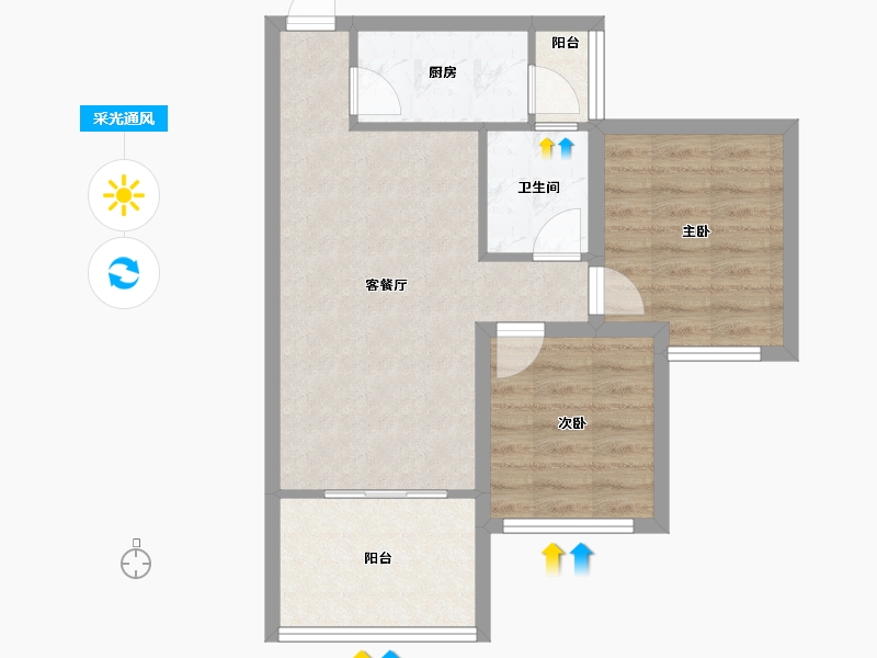 广东省-深圳市-南洋花园-57.86-户型库-采光通风