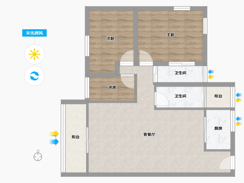 广东省-深圳市-桃源居12区（桃源居）-71.03-户型库-采光通风