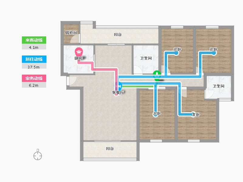 广东省-深圳市-卓越浅水湾-127.82-户型库-动静线