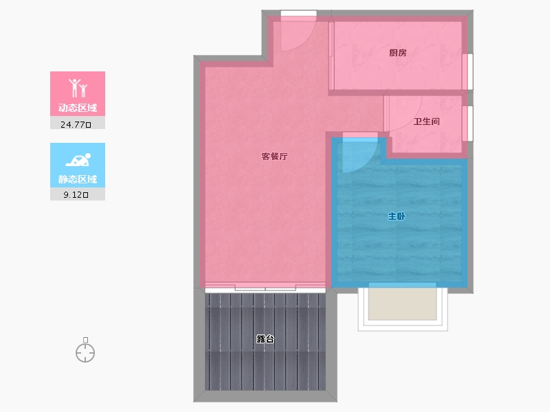 广东省-深圳市-天健时尚空间名苑-35.95-户型库-动静分区