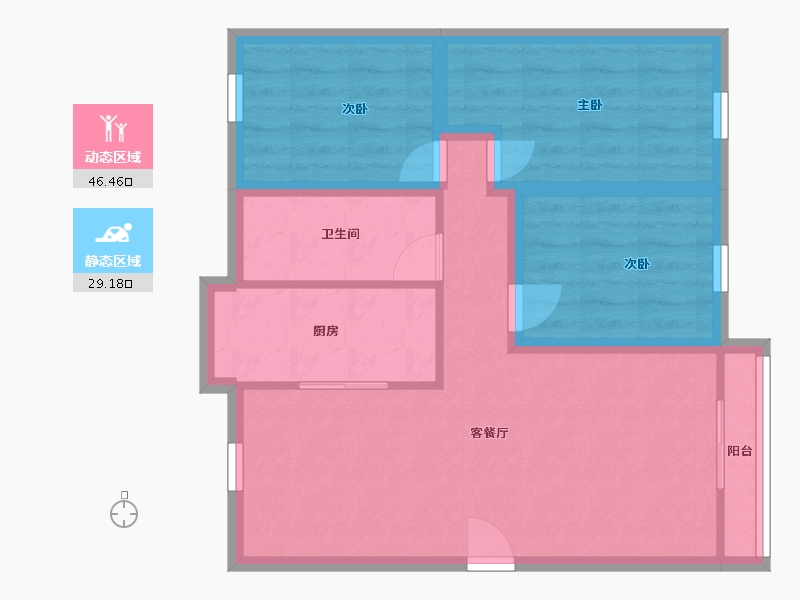 广东省-深圳市-华清园安业花园-66.87-户型库-动静分区