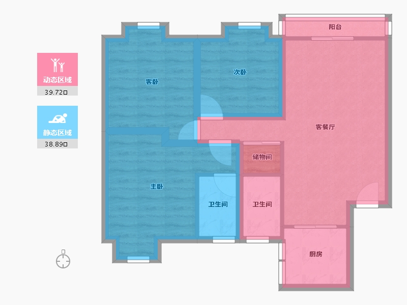 广东省-深圳市-汇鑫花园-68.98-户型库-动静分区