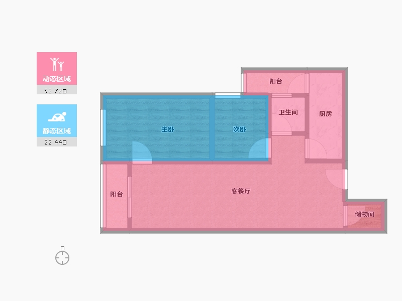 广东省-深圳市-沙河世纪假日广场-66.40-户型库-动静分区