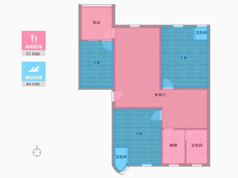 广东省-深圳市-开屏花园-86.41-户型库-动静分区