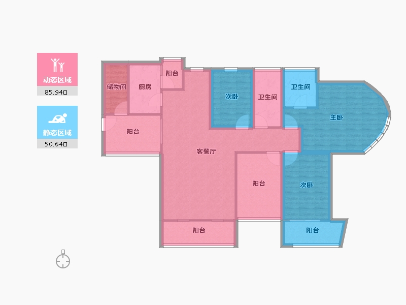 广东省-深圳市-金泓凯旋城-122.83-户型库-动静分区