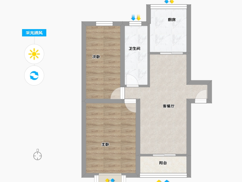 广东省-深圳市-桃源居12区（桃源居）-46.40-户型库-采光通风