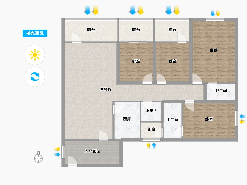 广东省-深圳市-兴华路2号(星航华府)-140.07-户型库-采光通风