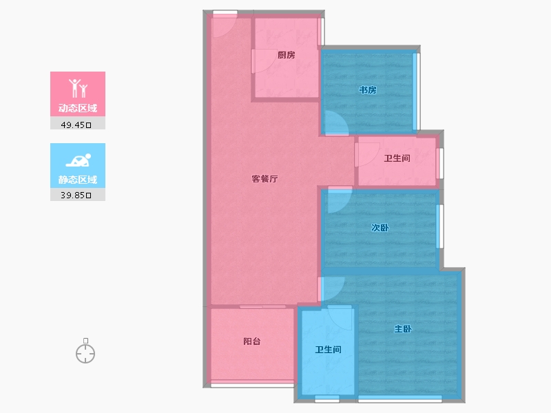 广东省-深圳市-万科翡丽郡-79.90-户型库-动静分区