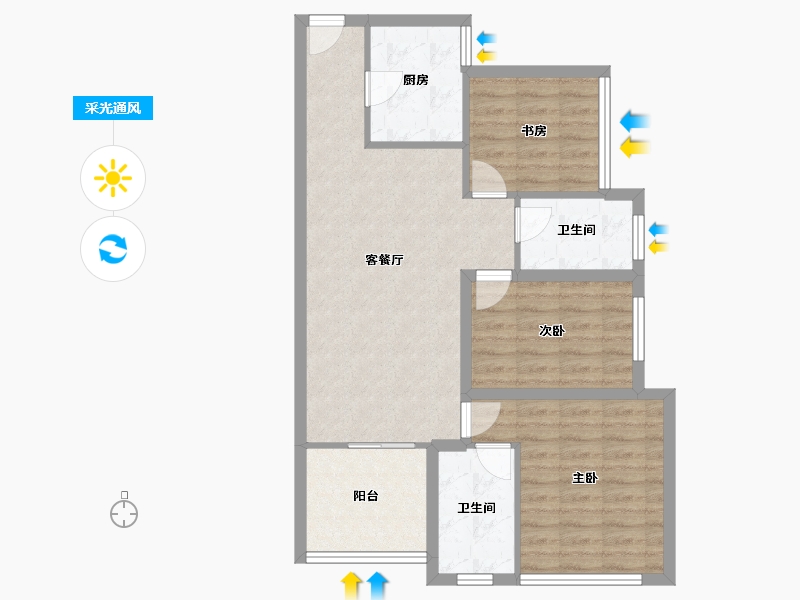 广东省-深圳市-万科翡丽郡-79.90-户型库-采光通风