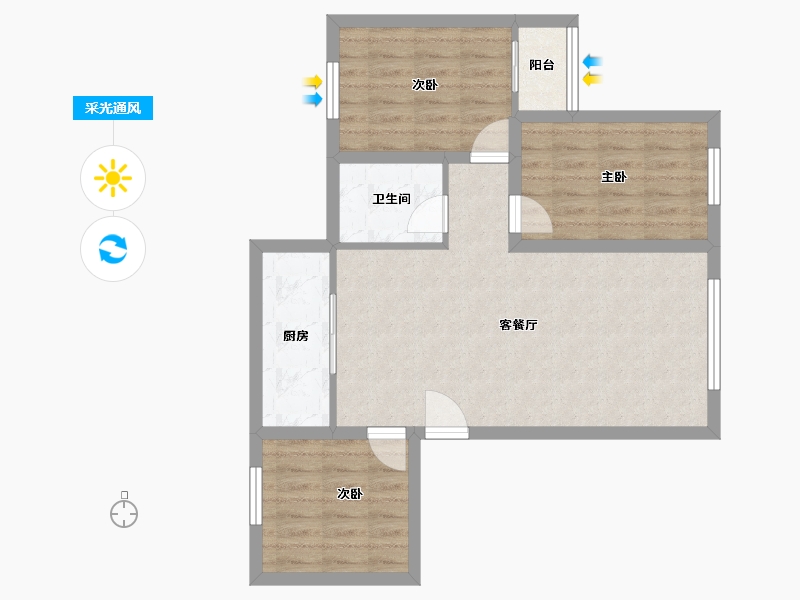 广东省-深圳市-时代骄子大厦-70.38-户型库-采光通风