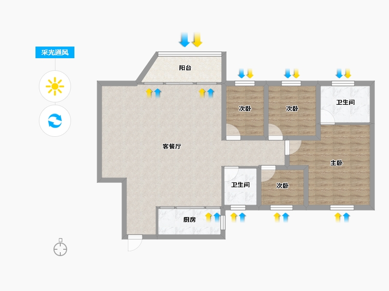 广东省-深圳市-文峰华庭-103.20-户型库-采光通风