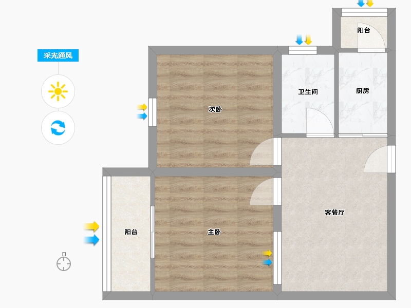 广东省-深圳市-官龙名苑-48.42-户型库-采光通风