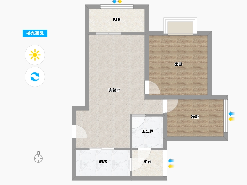 广东省-深圳市-荔雅居-61.22-户型库-采光通风