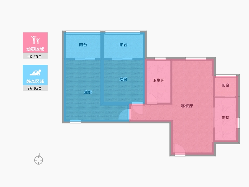 广东省-深圳市-缤纷年华-68.80-户型库-动静分区