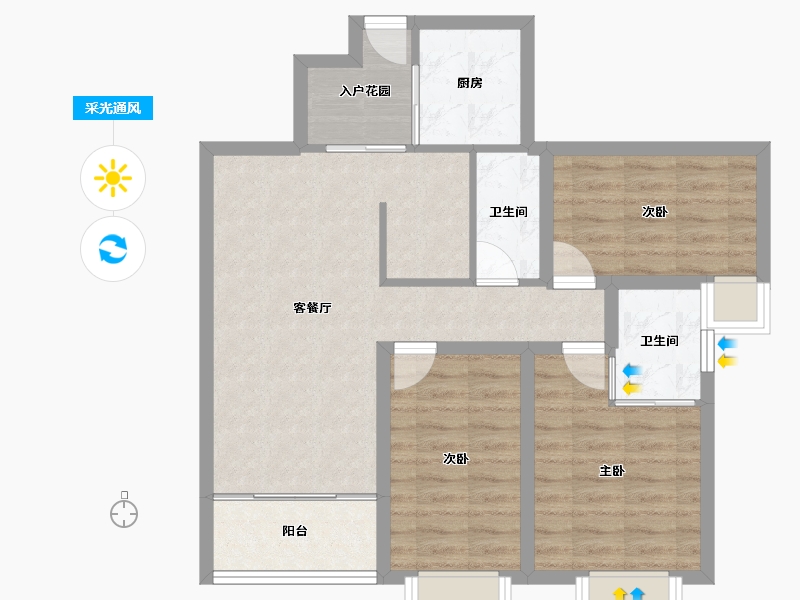 广东省-深圳市-玉湖湾-76.80-户型库-采光通风