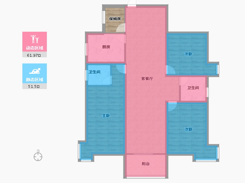 广东省-深圳市-海怡东方花园-104.64-户型库-动静分区