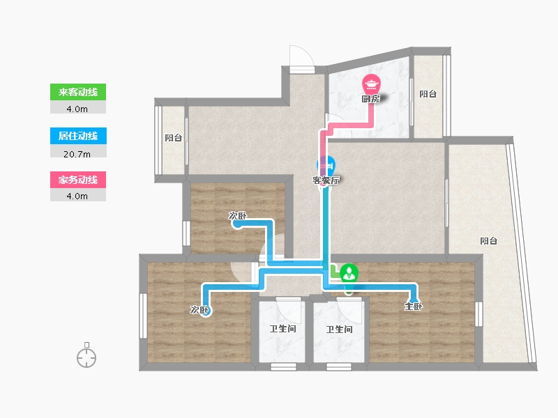 广东省-深圳市-鸿翔花园-85.75-户型库-动静线