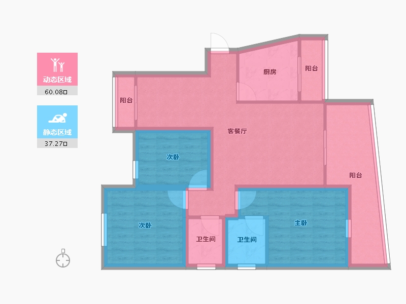 广东省-深圳市-鸿翔花园-85.75-户型库-动静分区