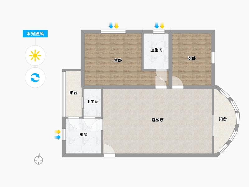 广东省-深圳市-南景苑大厦-84.11-户型库-采光通风