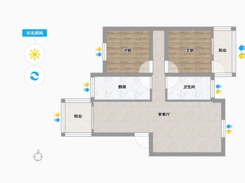 广东省-深圳市-文锦渡海关三院生活区-59.31-户型库-采光通风