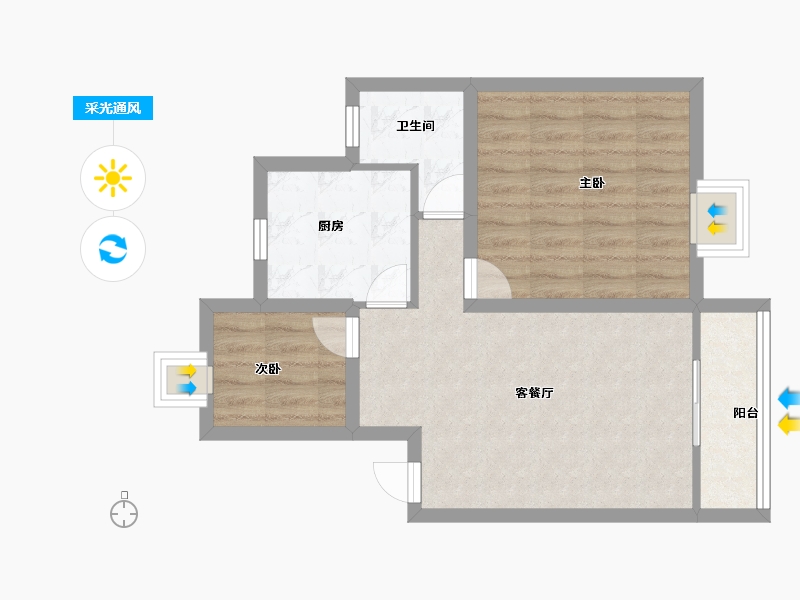 广东省-深圳市-马家龙方卉园-56.00-户型库-采光通风