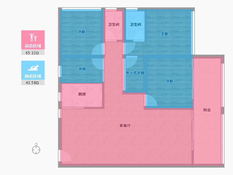 广东省-深圳市-向南瑞峰花园-97.88-户型库-动静分区