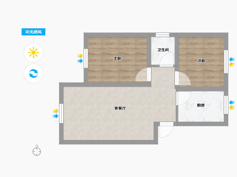 广东省-深圳市-岭下花园(公寓住宅)-43.50-户型库-采光通风