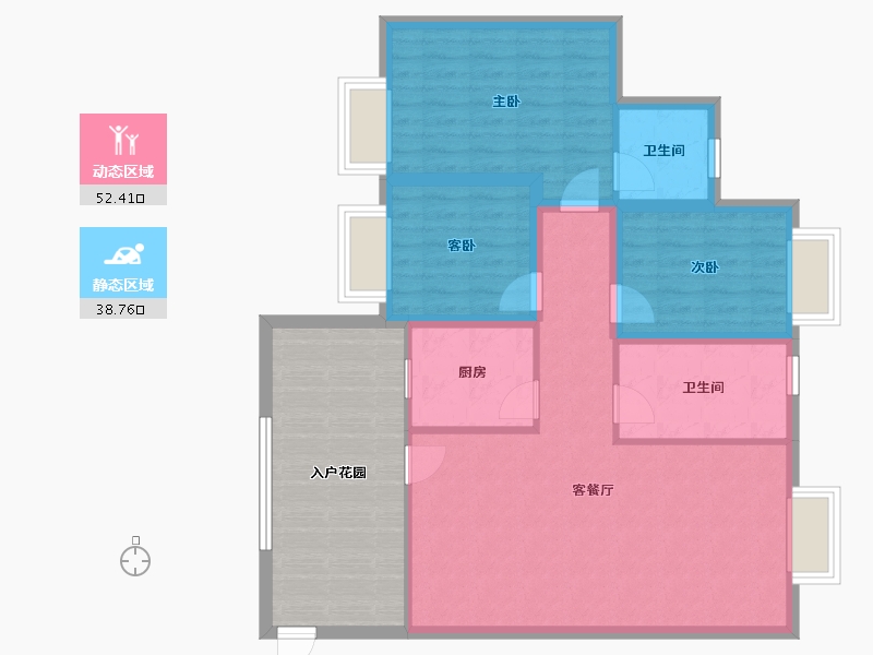 广东省-深圳市-鼎太风华(六期)-98.70-户型库-动静分区