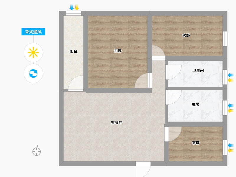 广东省-深圳市-后海花园-61.01-户型库-采光通风