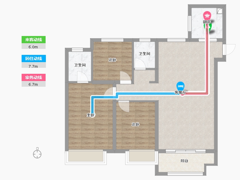 河南省-三门峡市-黄河花园-94.78-户型库-动静线