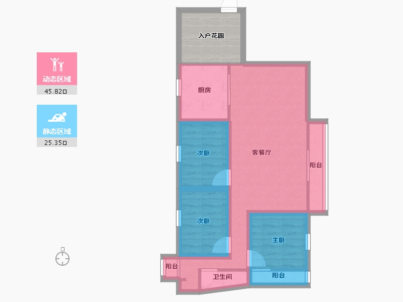 广东省-深圳市-中海怡美山庄-69.07-户型库-动静分区