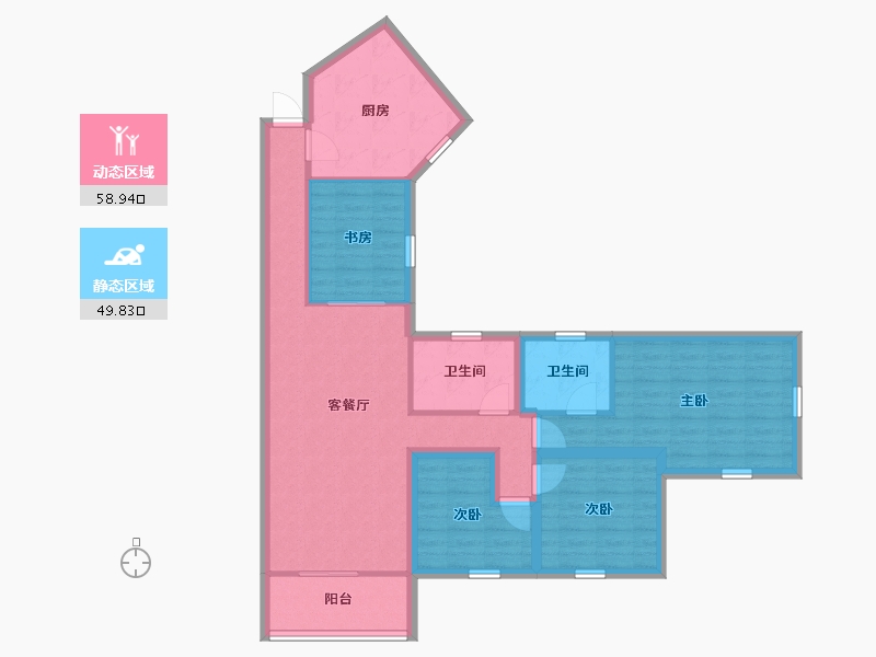 广东省-深圳市-金海燕花园-96.56-户型库-动静分区