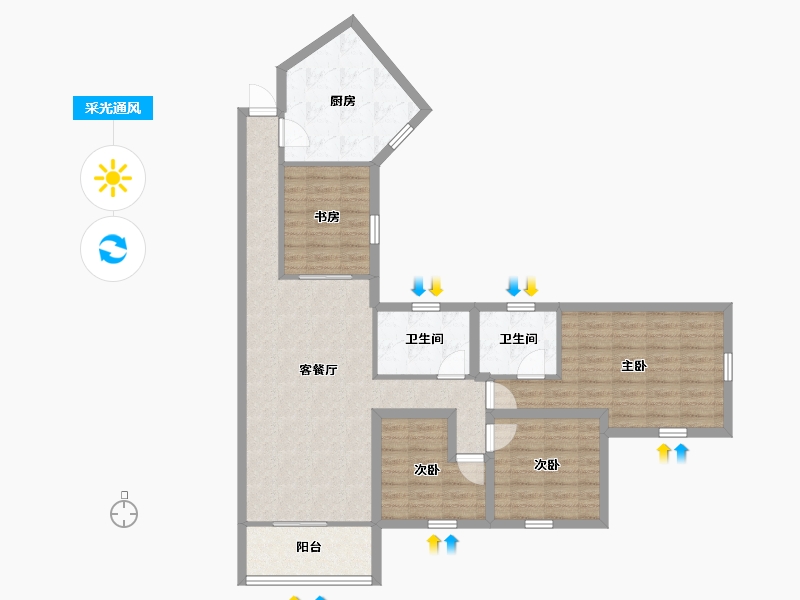 广东省-深圳市-金海燕花园-96.56-户型库-采光通风