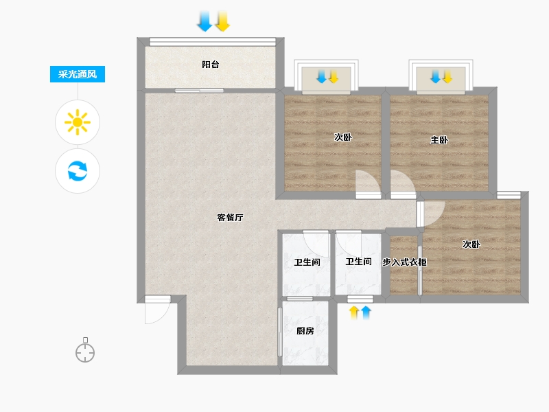 广东省-深圳市-前海花园-79.24-户型库-采光通风