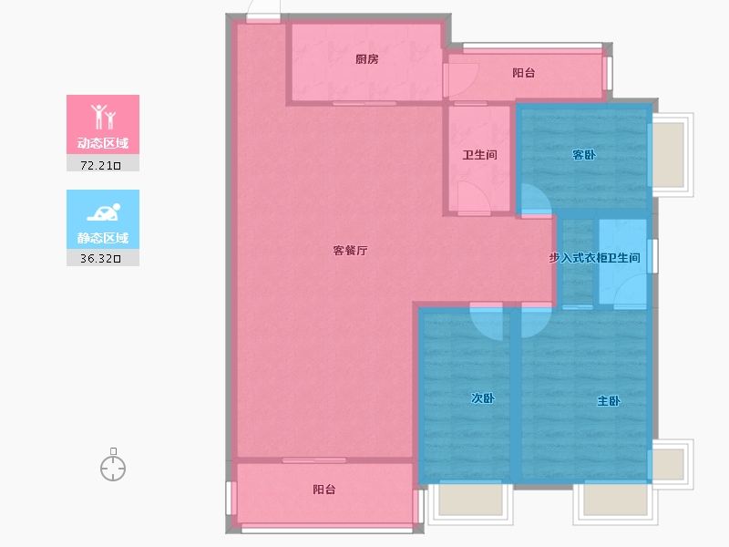 广东省-深圳市-星海名城(六期)-97.33-户型库-动静分区