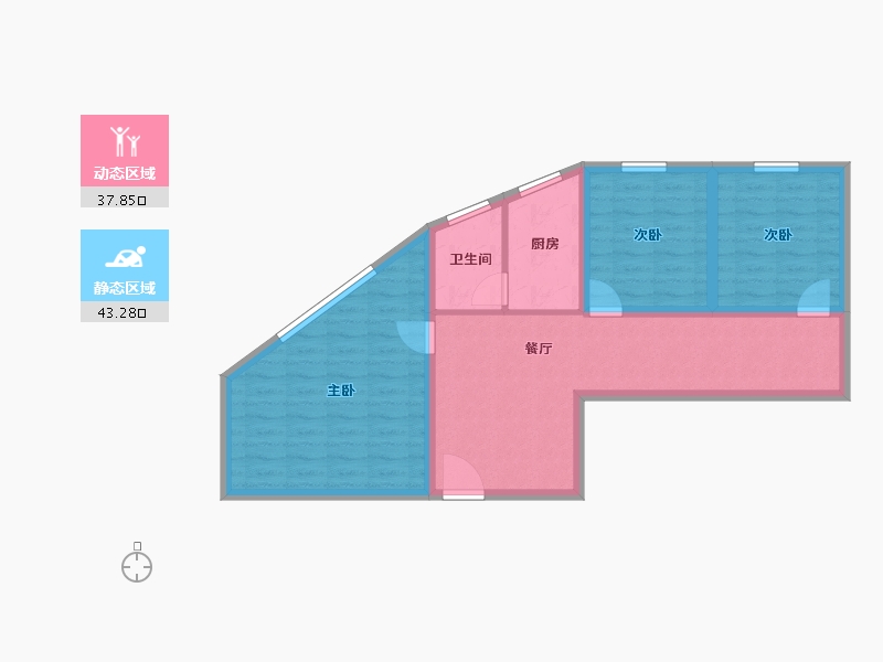 广东省-深圳市-玉岭花园-71.96-户型库-动静分区