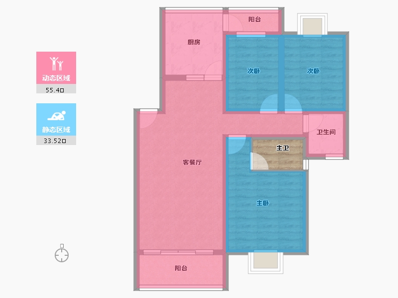 广东省-深圳市-龙福苑-81.59-户型库-动静分区