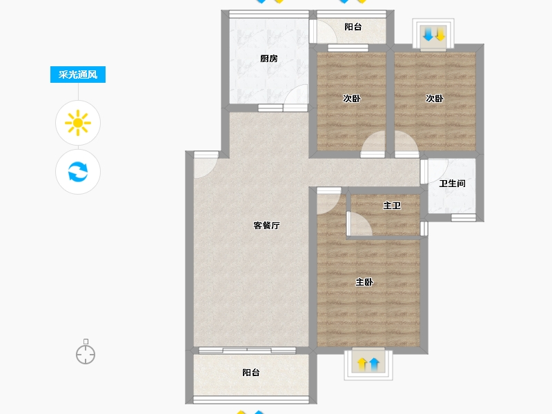 广东省-深圳市-龙福苑-81.59-户型库-采光通风