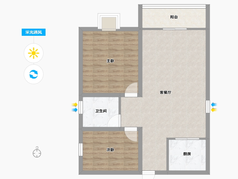 广东省-深圳市-海文花园-68.40-户型库-采光通风