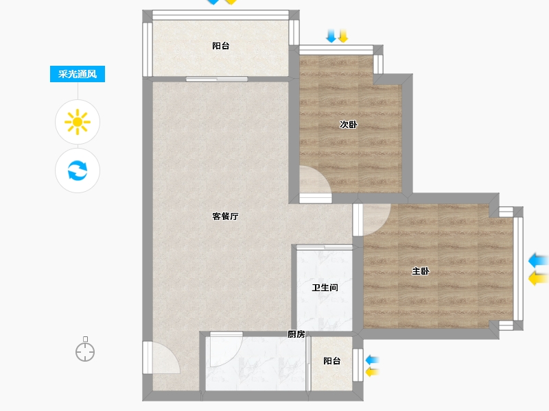 广东省-深圳市-前海金岸-55.25-户型库-采光通风