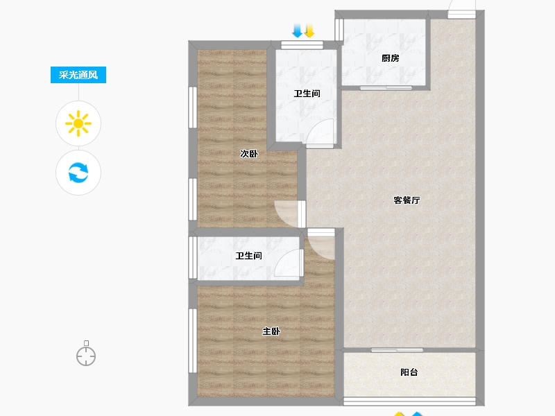 广东省-深圳市-桑泰水木丹华园-78.82-户型库-采光通风