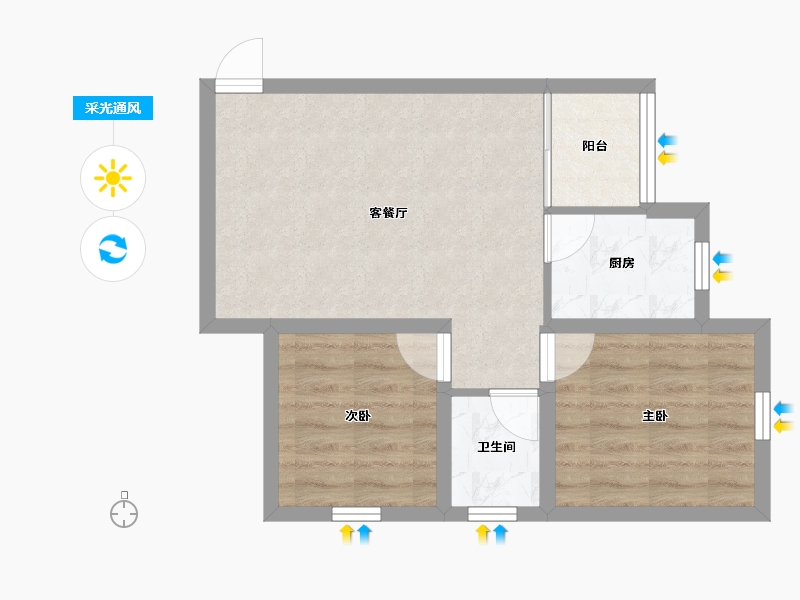 广东省-深圳市-汇宾广场-49.17-户型库-采光通风