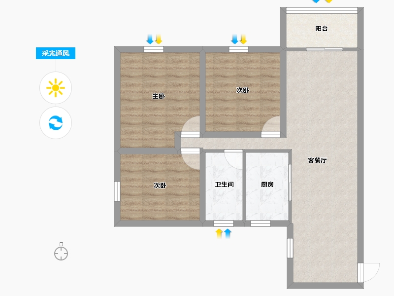 广东省-深圳市-晶品居-73.80-户型库-采光通风