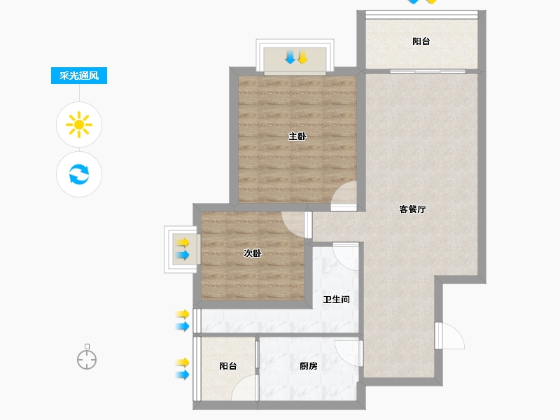 广东省-深圳市-万裕椰风海岸-71.00-户型库-采光通风