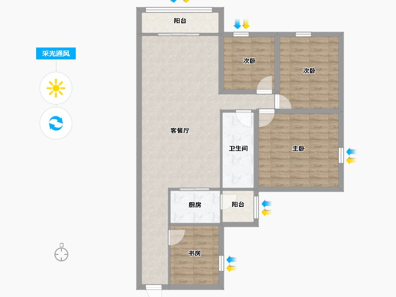 广东省-深圳市-名居绿海名居-97.56-户型库-采光通风